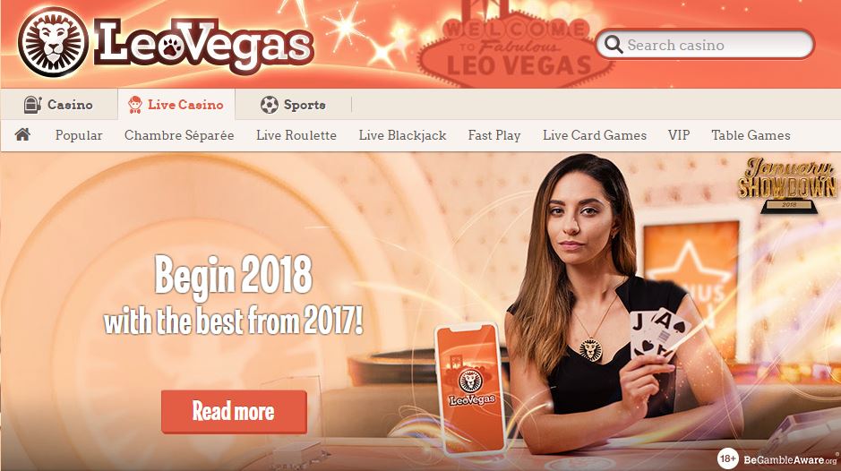 Leovegas homepage