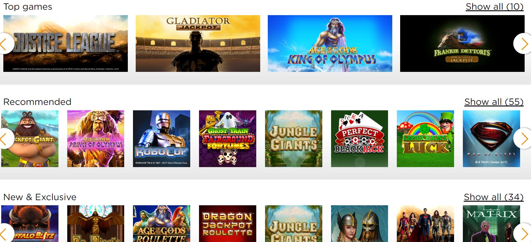 game selection casino.com