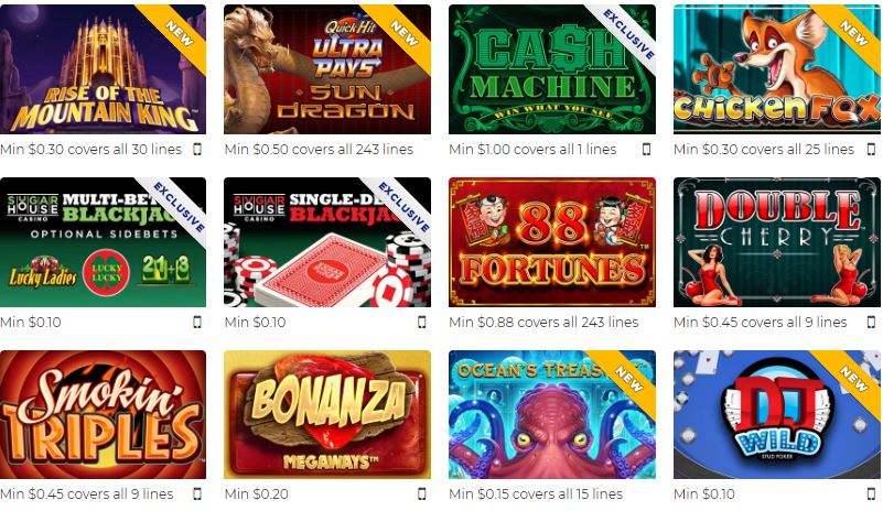 sugarhouse casino games